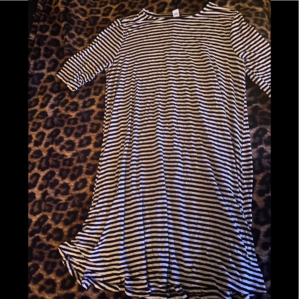Black & White Stripped t-shirt Dress